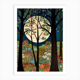 William Morris Moonlight In The Forest 23 Art Print