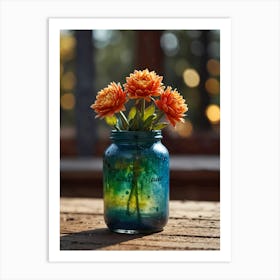 Jar Of Flowers Art Print