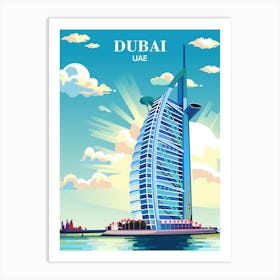 Travel Poster Dubai UAE Art Print