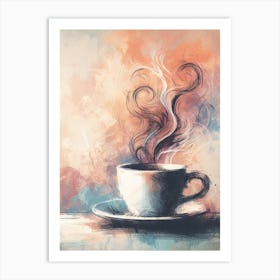 Coffee Cup With Steam Art Print