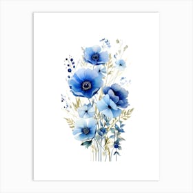 Blue Anemones Art Print