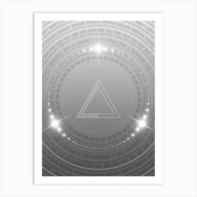 Geometric Glyph in White and Silver with Sparkle Array n.0363 Art Print