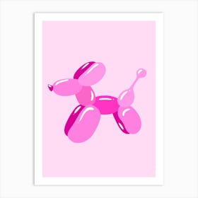Pink balloon dog Art Print