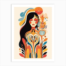 Woman With A Flower Art Print