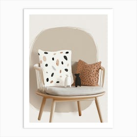 Polka Dot Chair Art Print