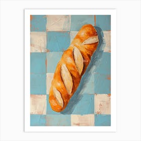 Baguette Blue Checkerboard 3 Art Print