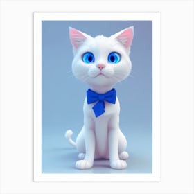 White Cat Art Print