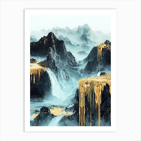 Everest Glow Gilded Aesthetics Art Print