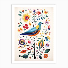 Scandinavian Bird Illustration Mockingbird 1 Art Print