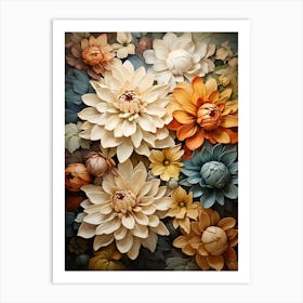 Flowers On A Wall 1 Art Print