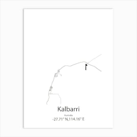 Kalbarri,Australia Minimalist Map Art Print