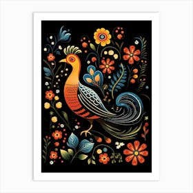 Folk Bird Illustration Grouse 3 Art Print