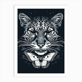 Leopard And Butterfly 1 Art Print