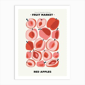 The Fruit Market Red Apples Illustration Maximalist Art Print