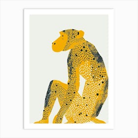 Yellow Baboon 3 Art Print