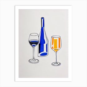 Falanghina Picasso Line Drawing Cocktail Poster Art Print