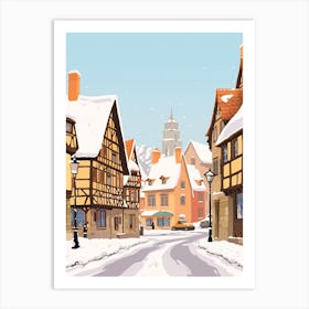 Retro Winter Illustration Colmar France Art Print