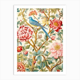 Chinese Floral Wallpaper Art Print