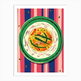 A Plate Of Shawarma, Top View Food Illustration 3 Art Print