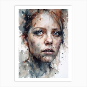 Frightened 1 Moods Watercolor Art Print