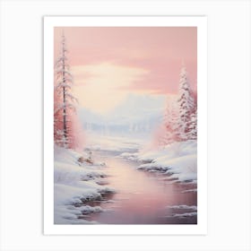 Dreamy Winter Painting Lapland Finland 3 Art Print