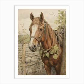 Storybook Animal Watercolour Horse 3 Art Print