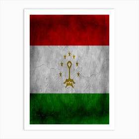 Tajikistan Flag Texture Art Print