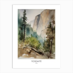 Yosemite Usa Watercolour Travel Poster 4 Art Print