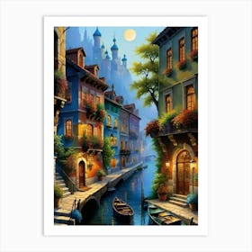 Venice At Night Art Print