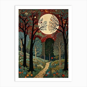 William Morris Full Moon In The Woods 4 Art Print