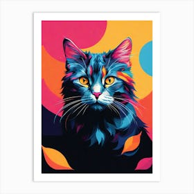 Colorful Cat 12 Art Print