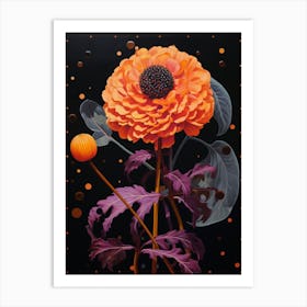 Surreal Florals Marigold 2 Flower Painting Art Print