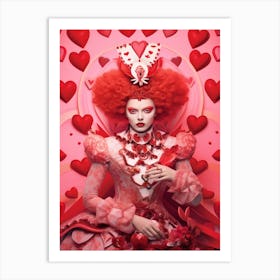 Alice In Wonderland The Queen Of Hearts Fashion Portrait Art Print