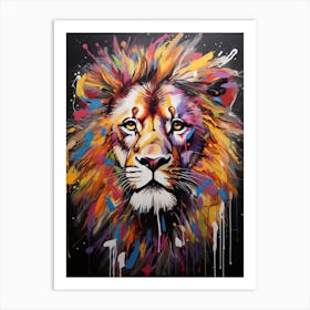 Lion Art Painting Graffiti Style 1 Art Print