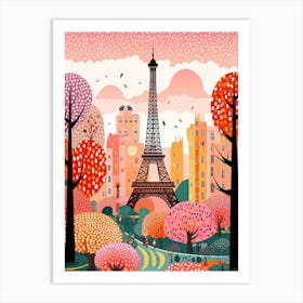 Paris, Illustration In The Style Of Pop Art 3 Art Print