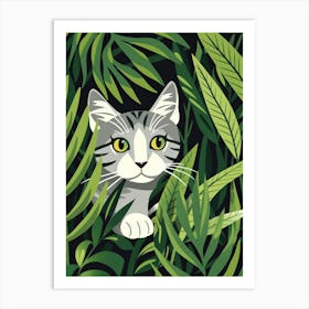 Cat In The Jungle 24 Art Print