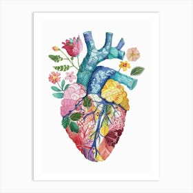 Heart With Flowers 7 Art Print