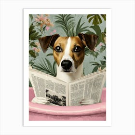 Dog Reading A Newspaper Art Print