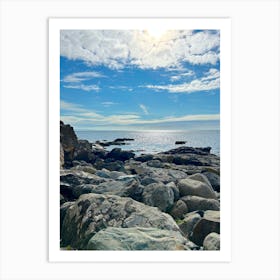 Rocky Shore At Sunrise Art Print