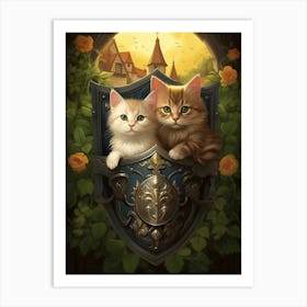Cats As Coat Of Arms 2 Art Print