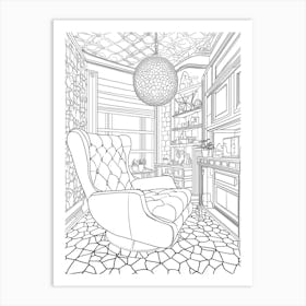 Drawing Of A Living Room Art Print