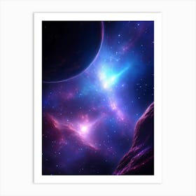 Deep Space Scene Featuring A Nebula With Hues Of Purples And Blues Stars Emitting A Soft Glow With (7) Poster