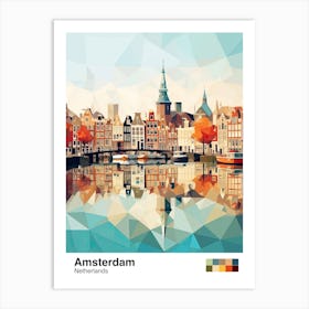 Amsterdam, Netherlands, Geometric Illustration 4 Poster Art Print