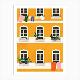 Yellow House Lisbon  Art Print