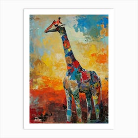 Textured Brushstroke Giraffe 3 Art Print