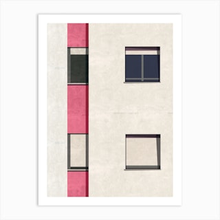Pink Apartment Building Art Print
