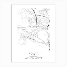 Rosyth,United Kingdom Minimalist Map Art Print