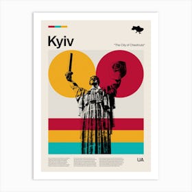 Mid Century Kyiv Travel Art Print