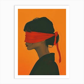 Blindfolded Woman Art Print