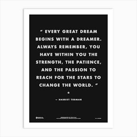 Harriet Tubman Quote Art Print